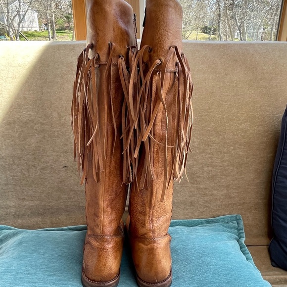 Bed Stu Brown Fringe Knee-High Boots - Picture 3 of 7